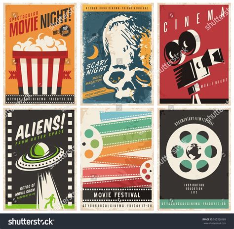 Cinema Posters Collection Different Movie Film Stock Vector (Royalty ...