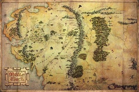 The Hobbit Journey Map Poster multicolour : Amazon.co.uk: Home & Kitchen