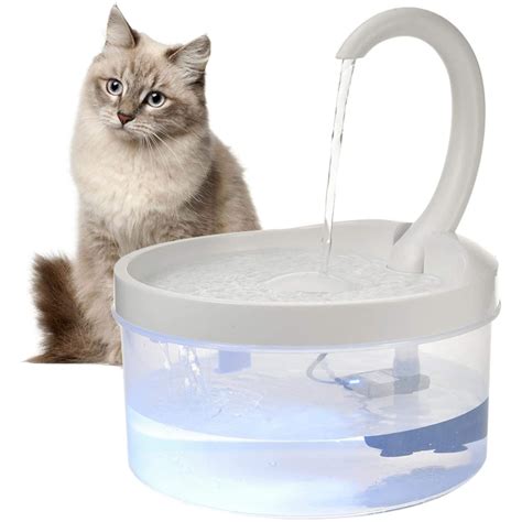 Pet Fountain, 67oz/2L LED Automatic Cat Water Fountain Dog Water ...