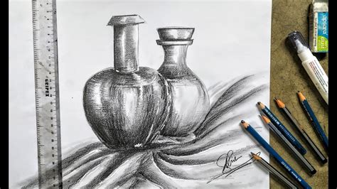 fast still life drawing with pencil(4×X speed)/easy way to make ...