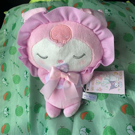 FRYU MY MELODY Kuromi Soft Baby Kuromi Sleeping Stuffed Soft Plush 17Cm ...