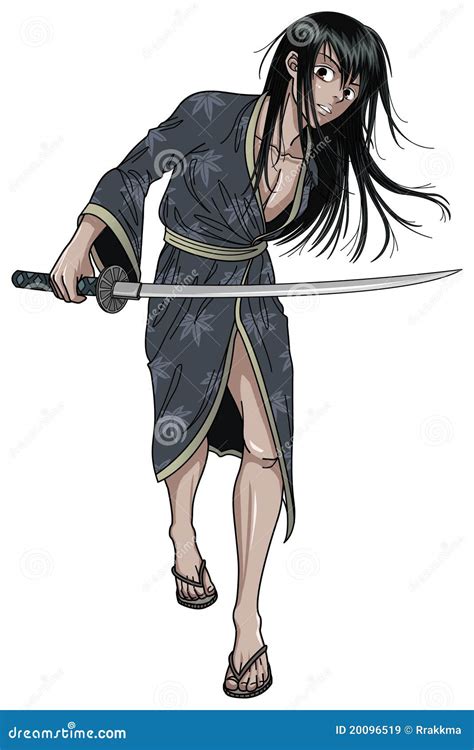 Samurai Stance stock vector. Illustration of gentle, fighter - 20096519