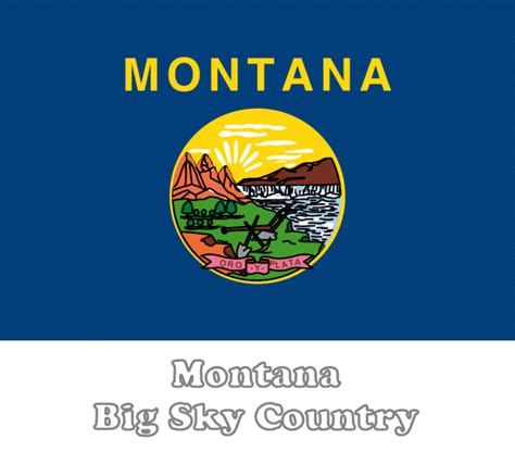 Large, Horizontal, Printable Montana State Flag, from NETSTATE.COM