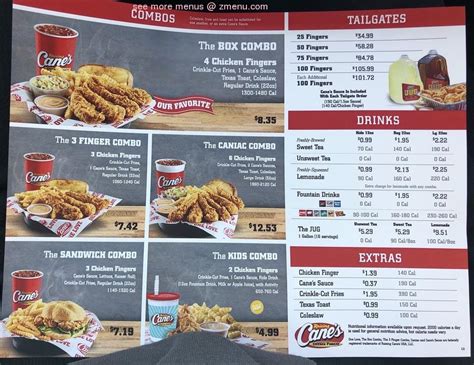 Raising Cane's Menu And Prices - 02/2022