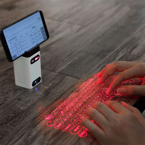 Wireless Laser Projection Bluetooth Virtual Mini Keyboard Mouse White