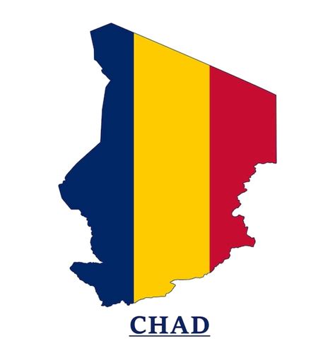 Premium Vector | Chad national flag map design, illustration of chad ...