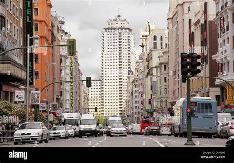 Gran Via shopping street, Madrid, Community of Madrid, Spain Stock ...