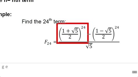 CALCULATOR TECHNIQUES to SOLVE FIBONACCI SEQUENCE USING BINET'S FORMULA ...