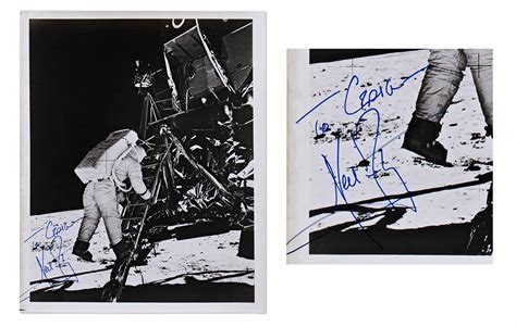 Lot - Neil Armstrong Fantastic Signed Moon Landing Photo