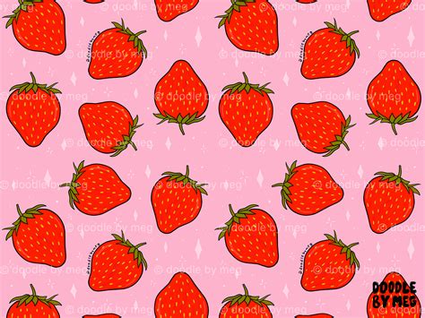 Strawberry Print by Doodle By Meg on Dribbble