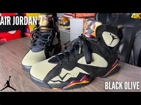 Air Jordan 7 Black Olive On Feet Review - YouTube