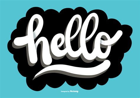 Hello Script Lettering Vector - Download Free Vector Art, Stock ...