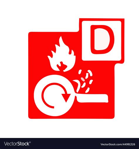 Class d fire for safety Royalty Free Vector Image