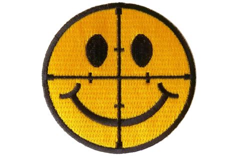 Sniper Scope Smiley Face Funny Iron on Patch - TheCheapPlace