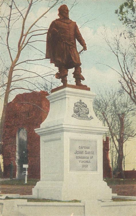 Statue of John Smith at Jamestown, Virginia, circa 1920-1930. Discover ...