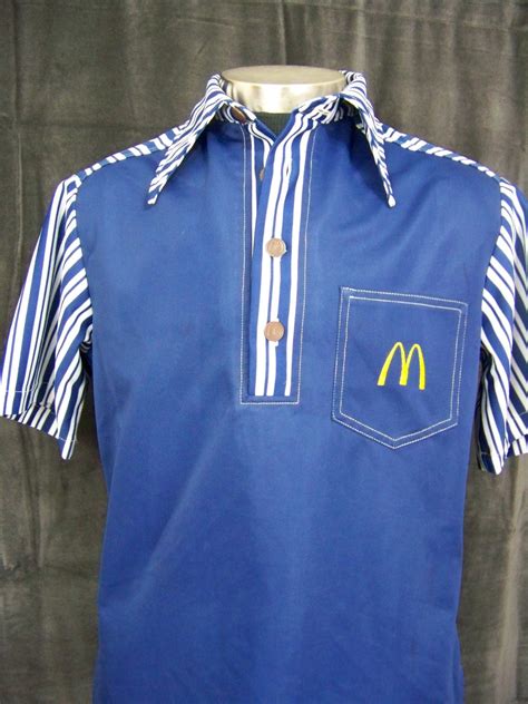 Vintage 1976 McDonalds Uniform shirt blue 1970s