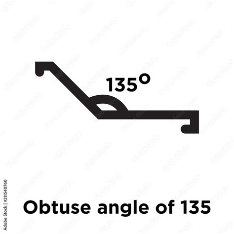 Obtuse angle of 135 degrees icon vector sign and symbol isolated on ...