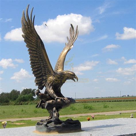 Eagle On Sphere Sculpture Metal Garden Statue Bronze Color Recycled ...