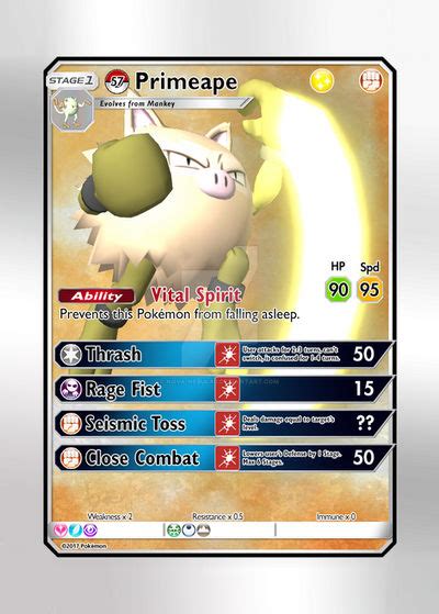 Pokemon Card - #57 Primeape Shiny by Nova-Nebulas on DeviantArt