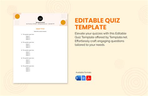 Free Editable Quiz Template - Download in Word, Google Docs, PDF ...