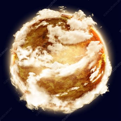 Atmosphere of Venus, illustration - Stock Image - C050/8972 - Science ...