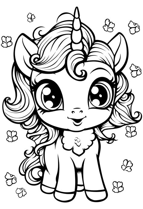 Adorable Unicorn Coloring Pages