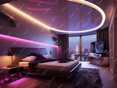 Premium AI Image | Interior of a futuristic luxury bedroom with bed ...