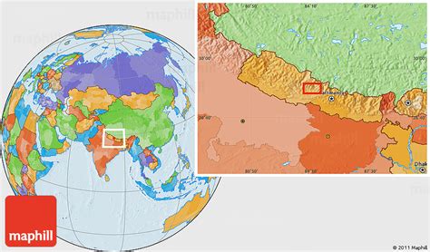 Political Location Map of Pokhara