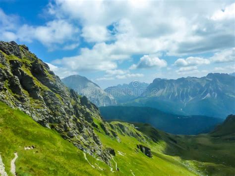 Carnic Alps - a View from the Top on the Valley Stock Image - Image of ...