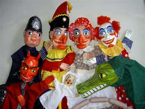 A complete set of Punch and Judy puppets | Punch and judy, Hand puppets ...