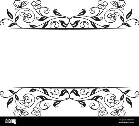 Black Flower Border Designs