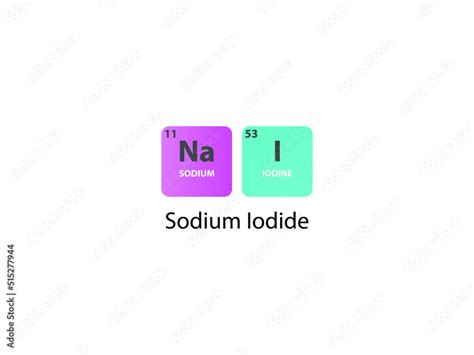 NaI Sodium Iodide molecule. Simple molecular formula consisting of ...