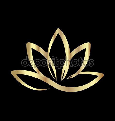 Gold lotus flower logo | Lotus flower logo, Lotus logo, Flower logo