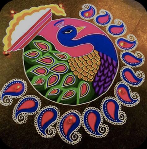 12 Peacock Rangoli Design Ideas For Eco-Friendly Diwali