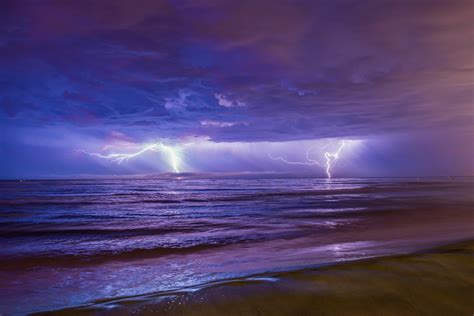 Download Horizon Blue Sea Ocean Storm Cloud Photography Lightning HD ...