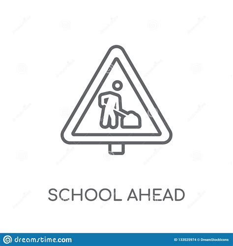 School Ahead Sign Linear Icon. Modern Outline School Ahead Sign Stock ...