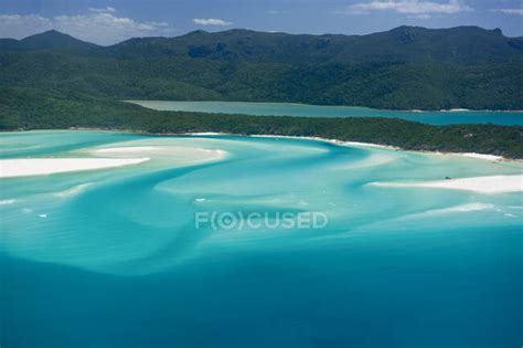 Aerial view of Whitehaven Beach, Whitsunday Islands, Queensland ...