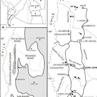 A, Location map showing the geography and palaeogeography of the ...