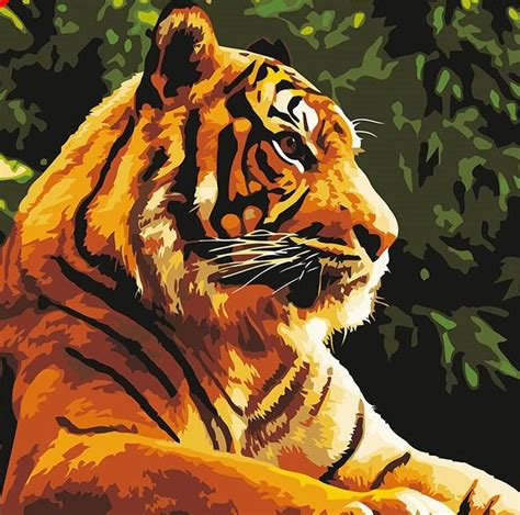 Wild Tiger Paint By Numbers - Numeral Paint Kit