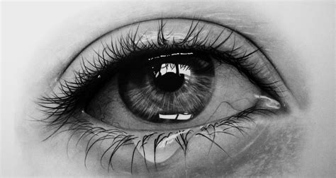 Drawings Of Crying Eyes - Tears Of A Watery Crying Eye With Reflections ...