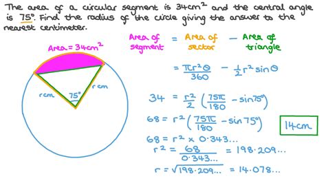 Question Video: Finding the Radius of a Circle given the Area of a ...