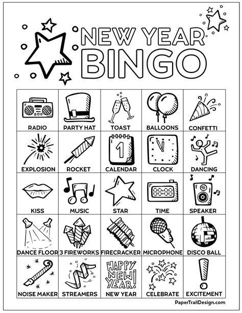 Free Printable New Year's Bingo Cards | Paper Trail Design