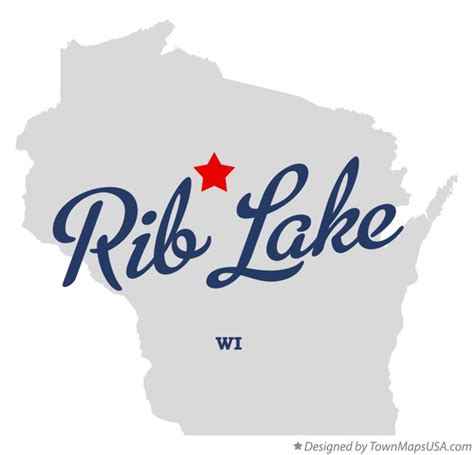 Map of Rib Lake, WI, Wisconsin