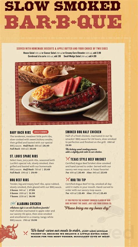 Lucille's Smokehouse Bar-B-Que menu in Tustin, California