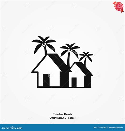 Resort icon vector stock illustration. Illustration of vector - 125275265