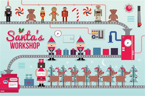 santa's workshop illustration/vector | Illustrations ~ Creative Market