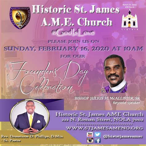 Founders Day Celebration 2.16.2020 10:00am – Historic St. James A.M.E ...