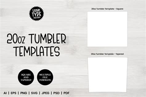 Printable 20 Oz Tumbler Template