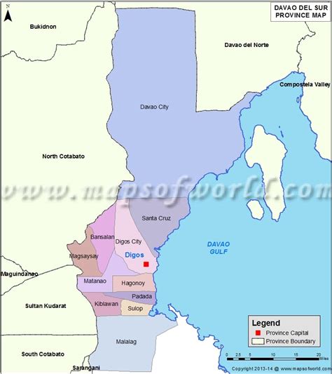 Davao del Sur Map | Map of Davao del Sur Province, Philippines