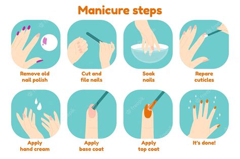 Premium Vector | Manicure instructions infographic